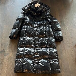 Shiny Black Puffer Coat